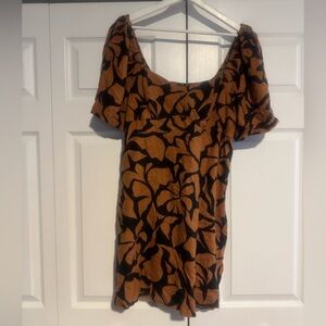Chic Black and Brown Mini Dress